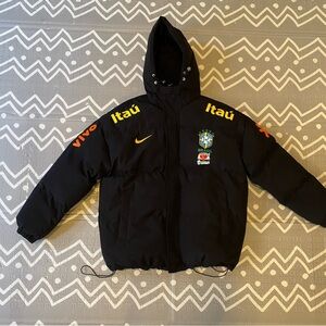 Brasil Brazil thick warm winter waterproof soccer running Puffer Jacket L